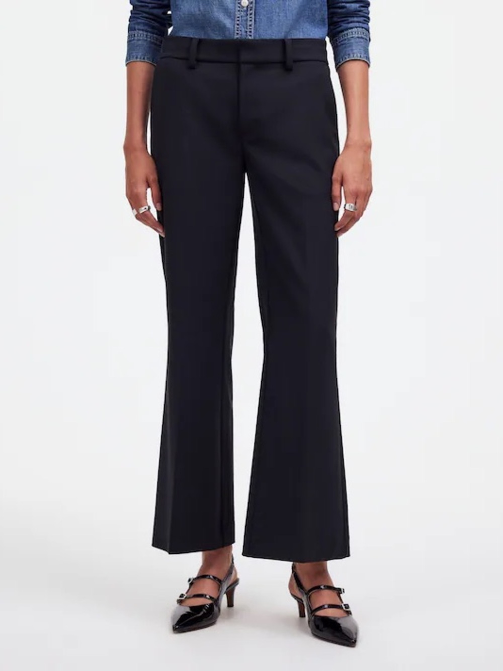 Madewell Kick Out Crop Pants in Wool- Blend Twill